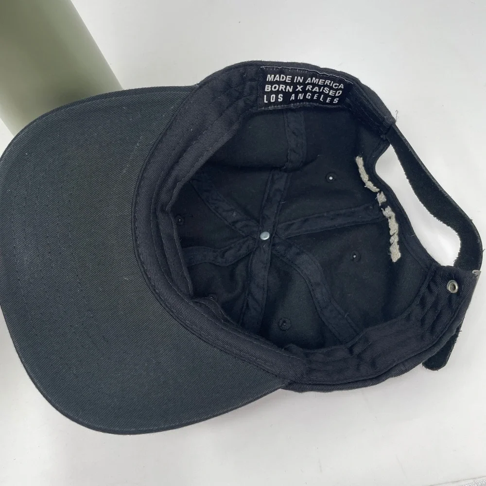 Born X Raised Los Angeles Black Strapback Dad Hat Embroidered X Logo USA Rare - Picture 7 of 9